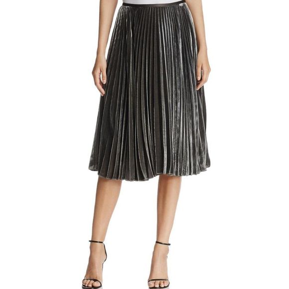 Lafayette 148 New York Dresses & Skirts - Lafayette 148 York Ranella Pleated Velvet Midi Skirt